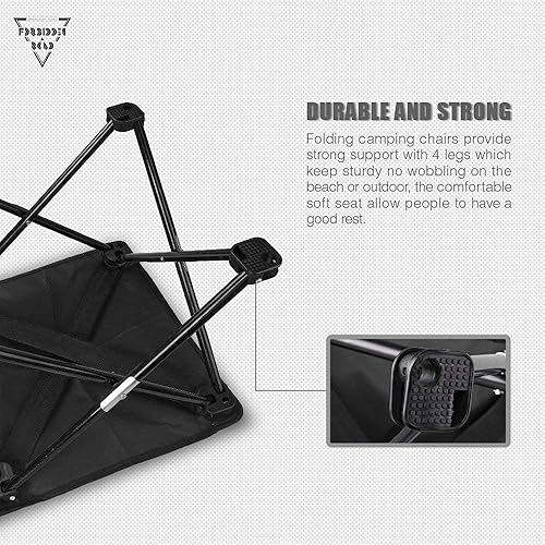 Miniatura 6 de Forbidden Road Taburete de camping portátil para senderismo, pesca, mochilero, playa, viajes, capacidad de 220 libras (negro, 14.17 x 11.8 pulgadas)