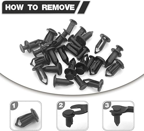 Miniatura 5 de 50 clips para guardabarros de nailon UTV, remaches de sujeción de cuerpo, compatible con Polaris Ranger RZR Kawasaki Teryx Honda 90653-HC4-900