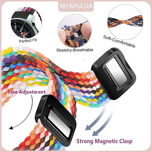 Miniatura 2 de Bandas magnéticas trenzadas de 0.866 in para Samsung Galaxy Watch 3 Band 1.772 inGalaxy Watch 1.811 inGear S3 FrontierClassic mujereshombres, correa