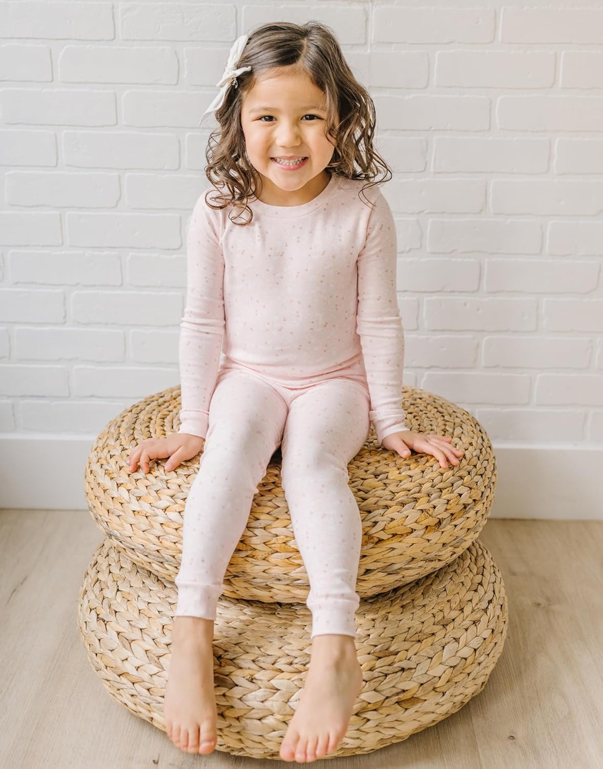 moimoln 6M-8Y Baby & Toddler Girl Floral Pajamas Soft Modal Cotton Breathable Snug-Fit Long Sleeve Sleepwear Set - Image 2