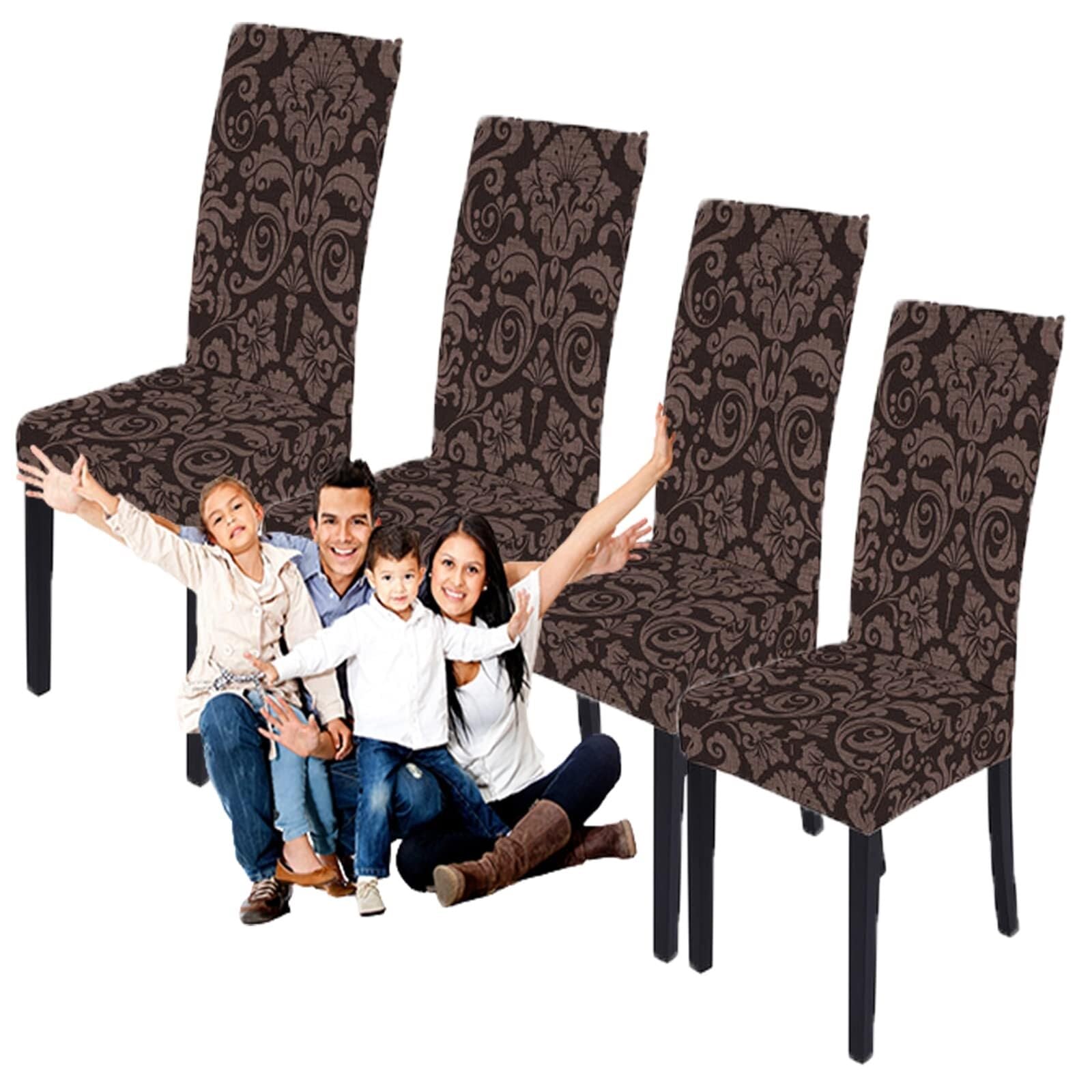 NMVAWIPT Stretchable Polyester-Spandex Dining Chair Covers Non-Slip Elastic Slipcovers For Room Banquet Hotel(9#,4pcs)