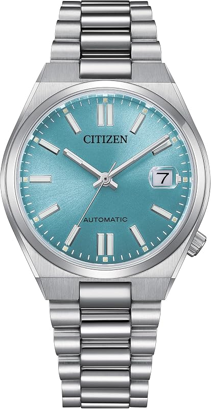 TSUYOSA Reloj automático con pulsera de acero inoxidable y esfera azul de 37 mm - NJ0200-50L