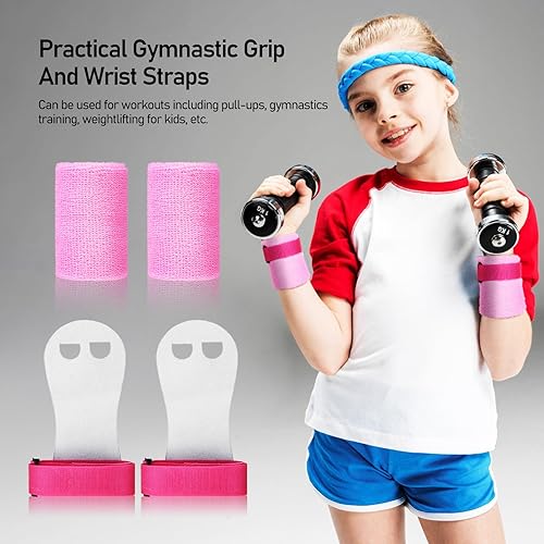 Miniatura 8 de 4 pulseras de gimnasia para entrenamiento, agarre de palma, protección de palma y bandas de apoyo para muñeca para ejercicio, levantamiento de pesas