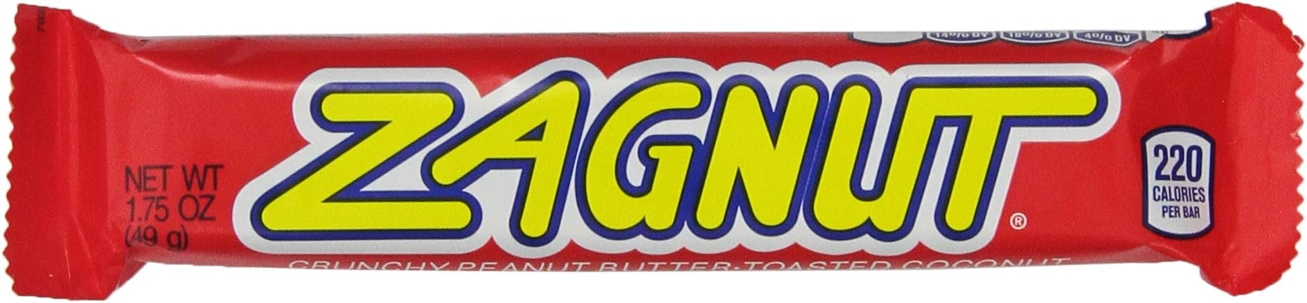 Zagnut Peanut Butter Coconut Candy Bar 1.75 oz (18 Count)