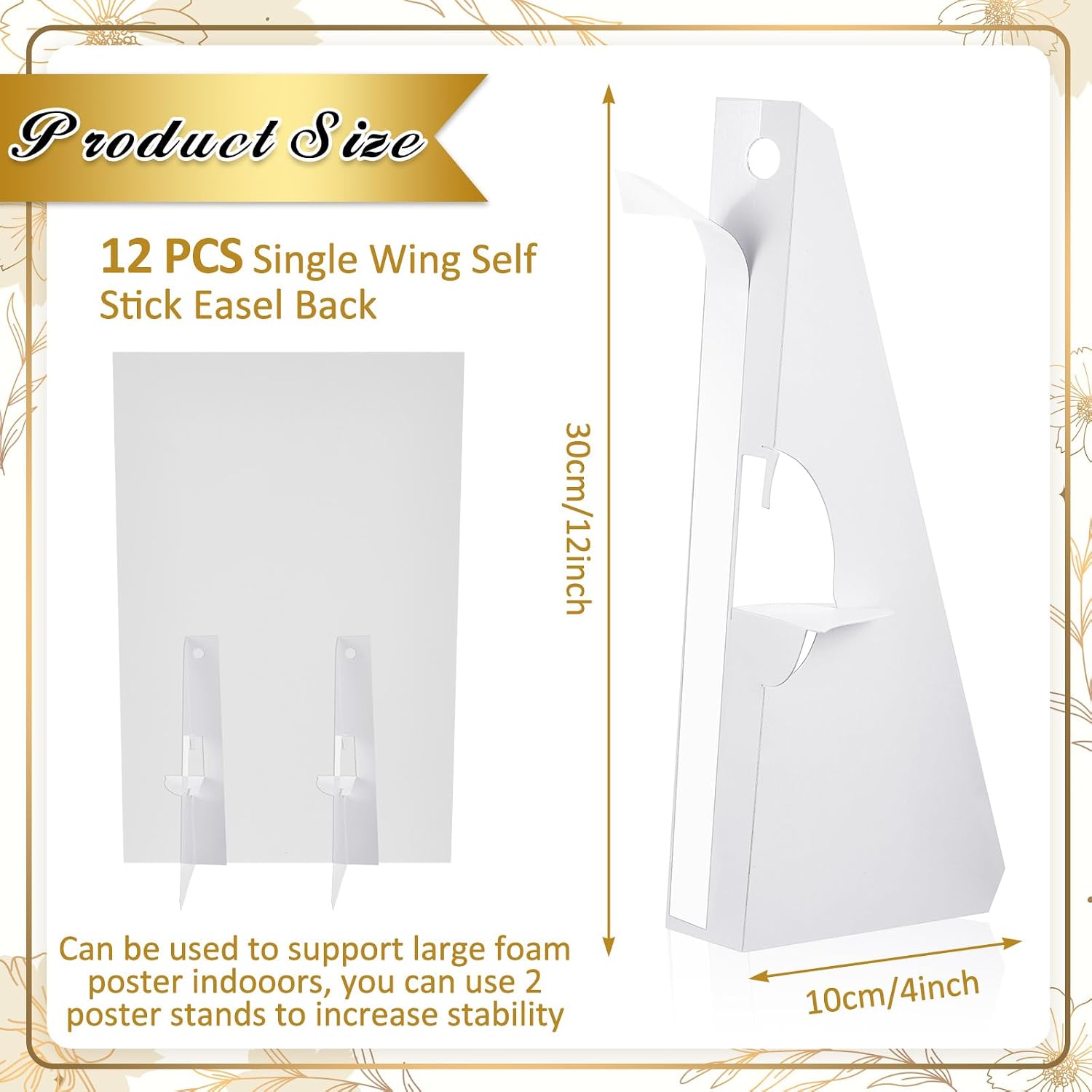 Marspark 12 Pack Poster Stand,12 Inch,White