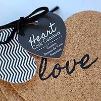 Vista 4 de Kate Aspen Posavasos de corcho "Heart", juego de 4