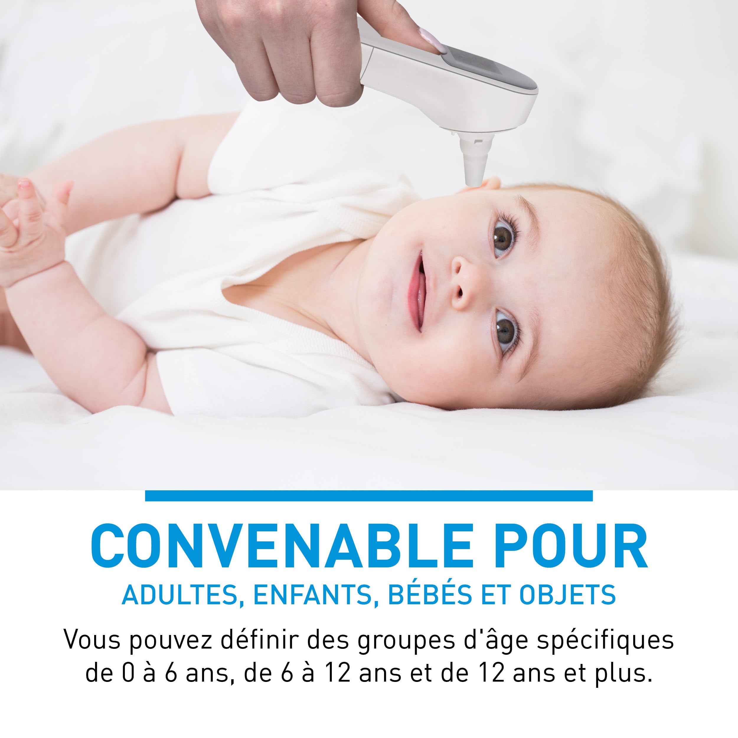 Grundig Thermomètre Infrarouge - Thermomètre Fièvre Digital - Laser Sans Contact - Pour Humains, Animaux et Objets - Pyromètre avec Codage Couleur