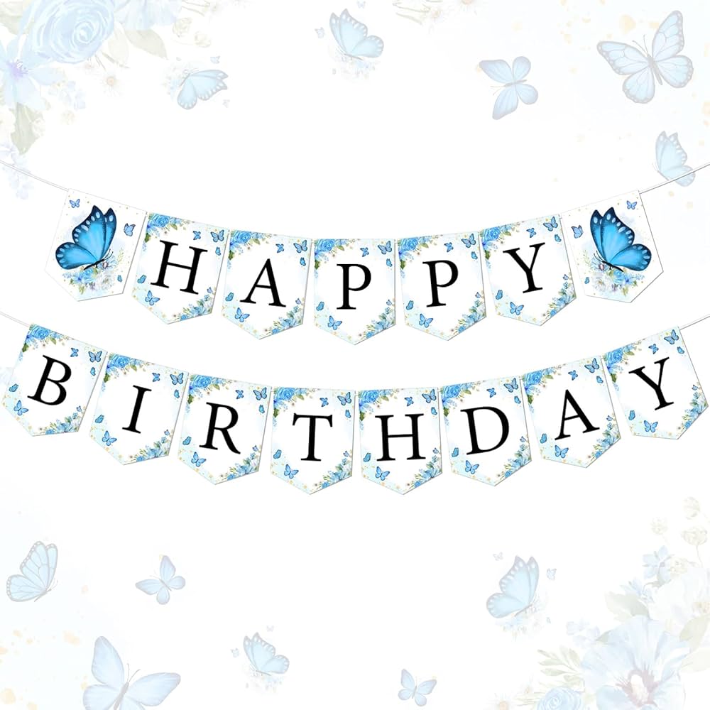 Amazon.com: Butterfly Birthday Banner, Blue Butterfly Birthday Decoration Happy Birthday Banner for Girl Women Birthday Party Spring Butterfly Floral Theme Party : Toys & Games amazon-com-butterfly-birthday-banner-blue-butterfly-birthday-decoration-happy-birthday-banner-for-girl-women-birthday-party-spring-butterfly-floral-theme-party-toys-games