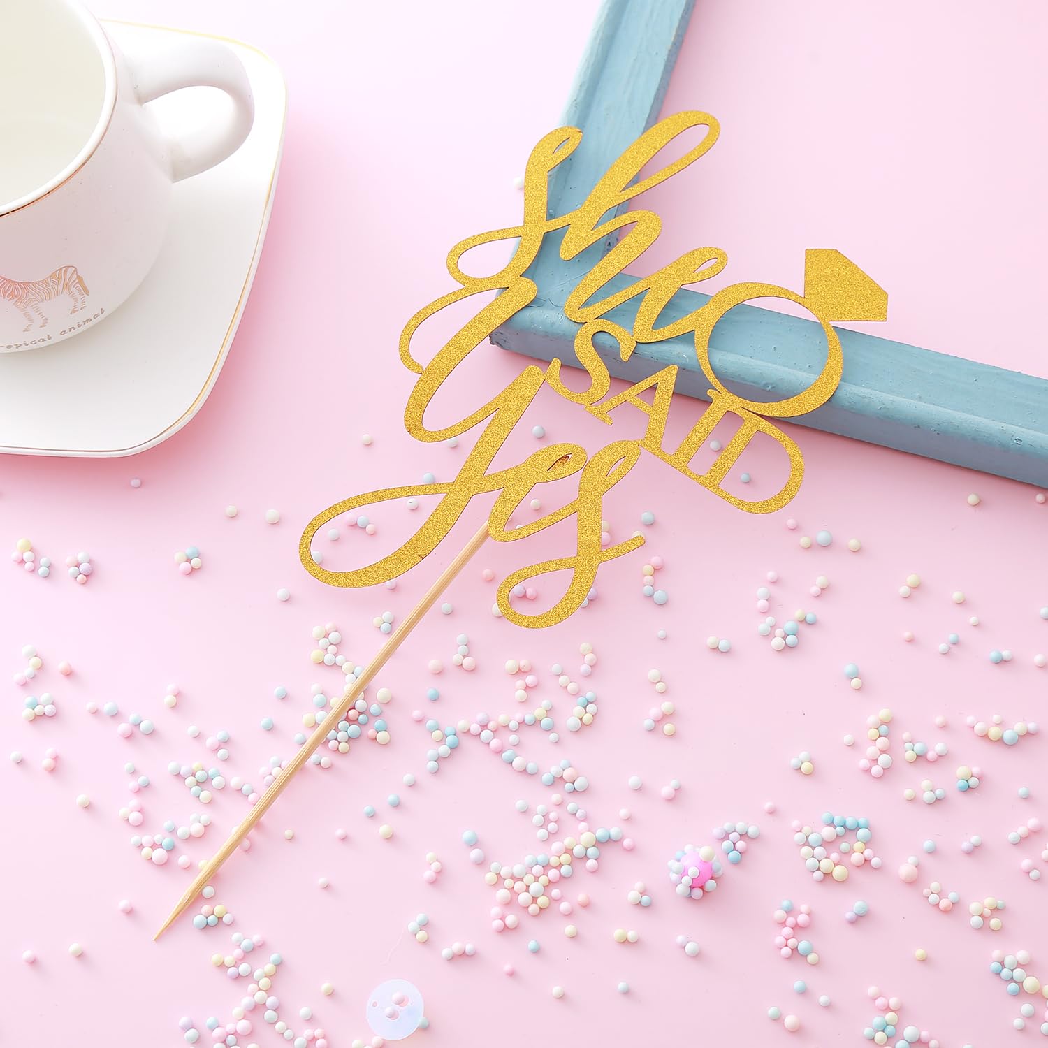 Decoraciones De Fiesta De Compromiso, Suministros De Despedida De Soltera, Con Texto En Inglés «He Asked She Said Yes» Garland Anillos De Diamantes De Oro Rosa Con Purpurina (3 Piezas), Pancarta