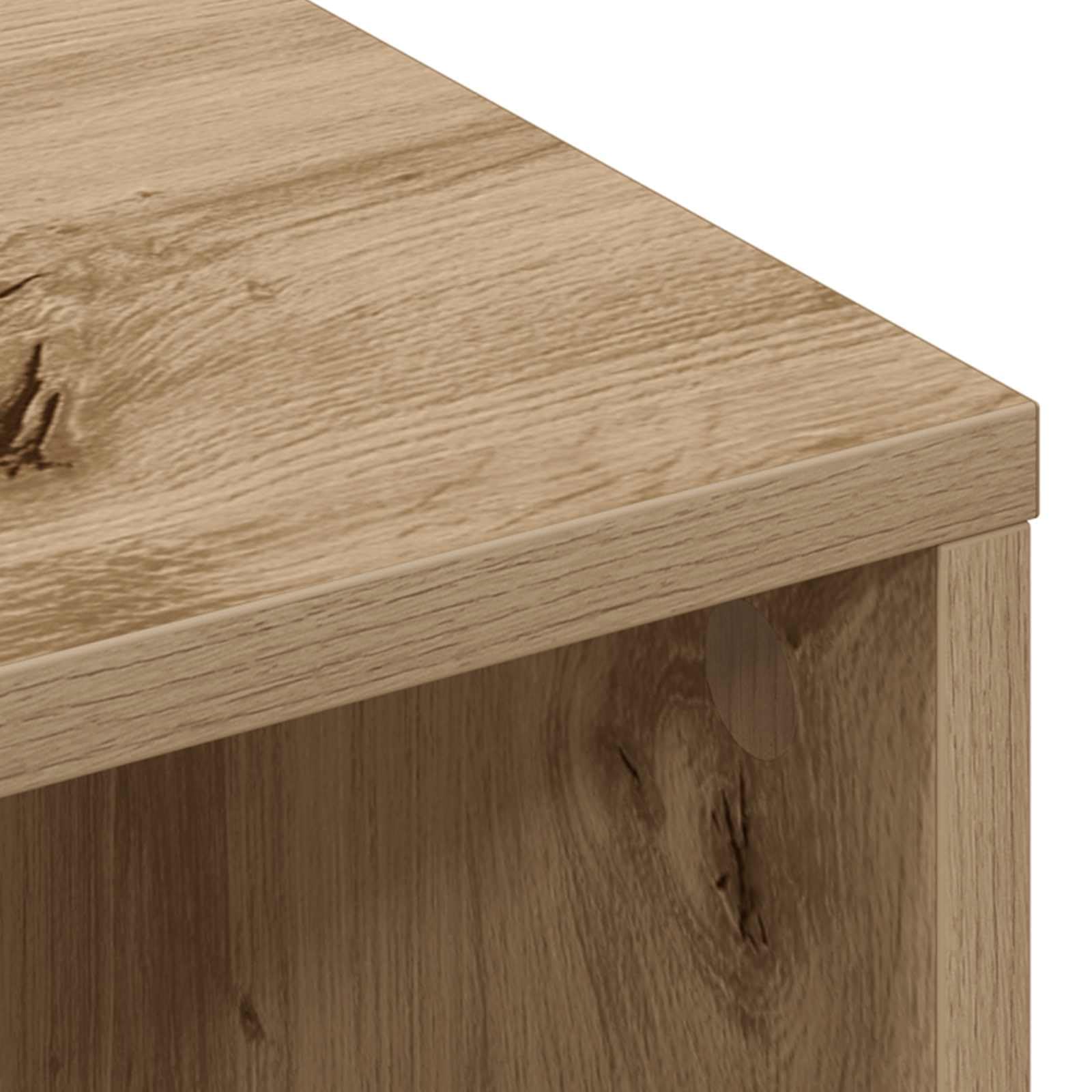 Générique Nowoczesny mebel pomocniczy z przestronnymi półkami, bufet dębowy rzemieślniczy 102 x 32 x 73,5 cm, do przechowywania książek i dekoracji, wpuszczane uchwyty, drewno konstrukcyjne,