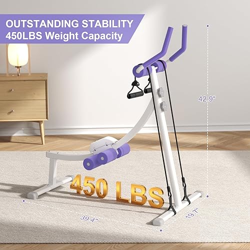 Miniatura 8 de Home Gym Systems Ab Machine, Ab Workout Equipment, Adjustable Ab Trainer Machine for Abs Workout at Home Gym, Foldable, Knee Protection, Abdominal