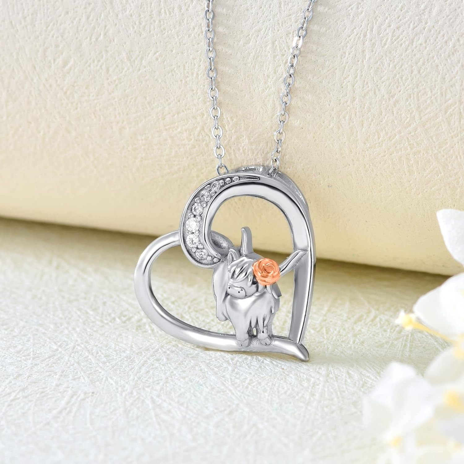 YAFEINI Highland Cow Necklace Sterling Silver Cow Pendant Necklace Jewelry Gifts for Women Highland Cow Lovers - Image 4