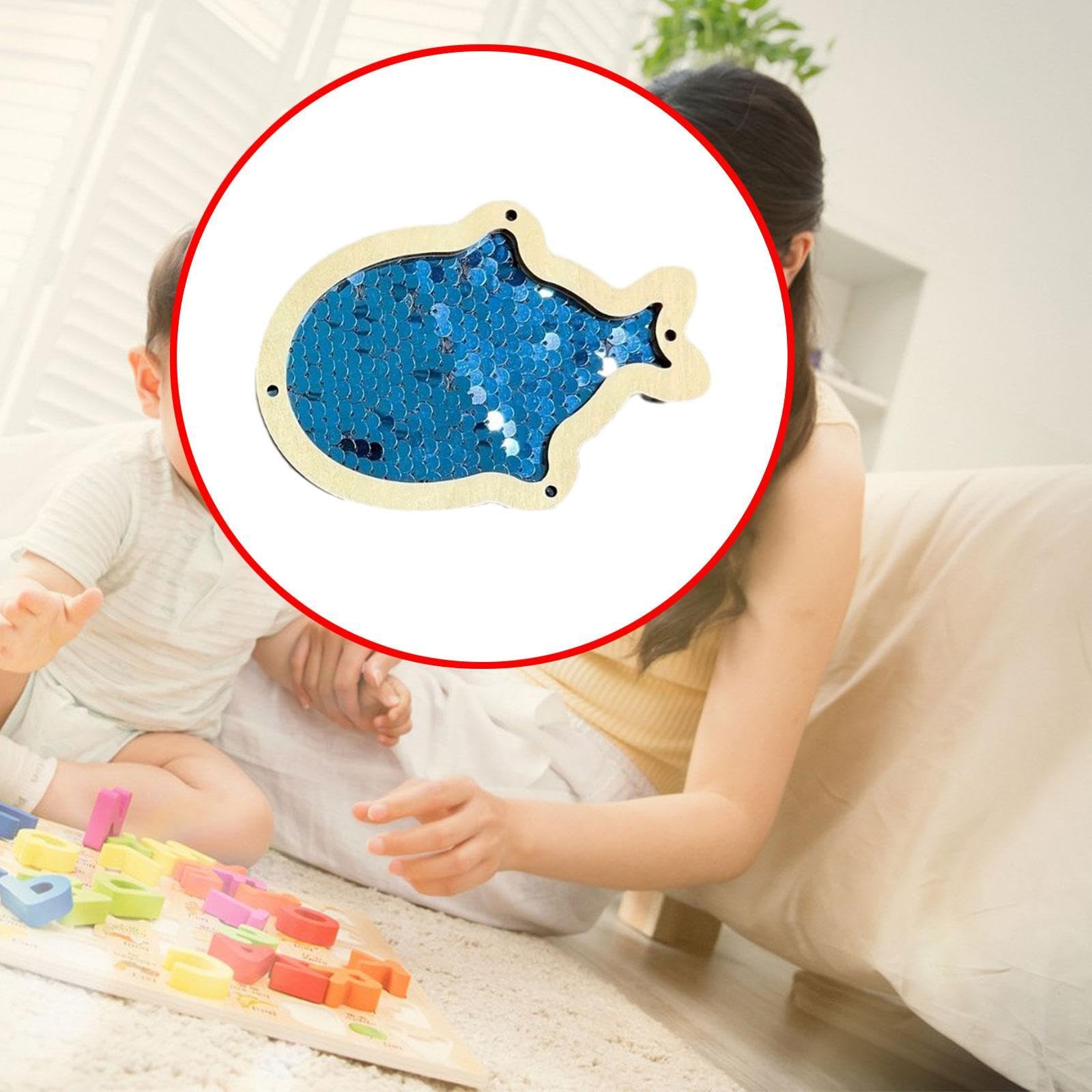 6X Fai da Te Bordo Occupato Parte Giocattolo Sensoriale Pesce Paillettes Materiale Fai da Te Bordo Sensoriale Giocattolo per Bambini Ragazz