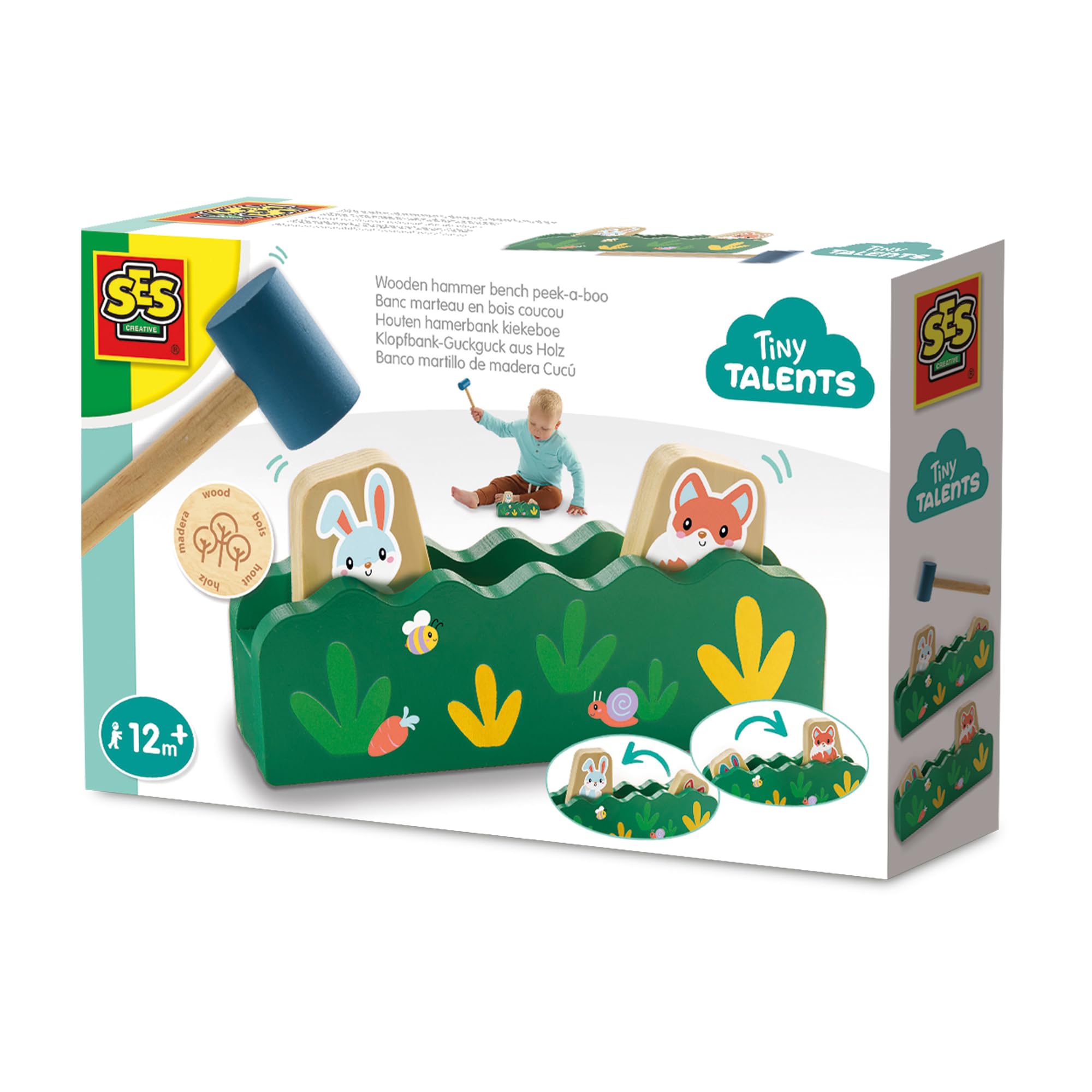 Ses Creative  Kids Wooden Hammer Bench Peek-A-Boo - 