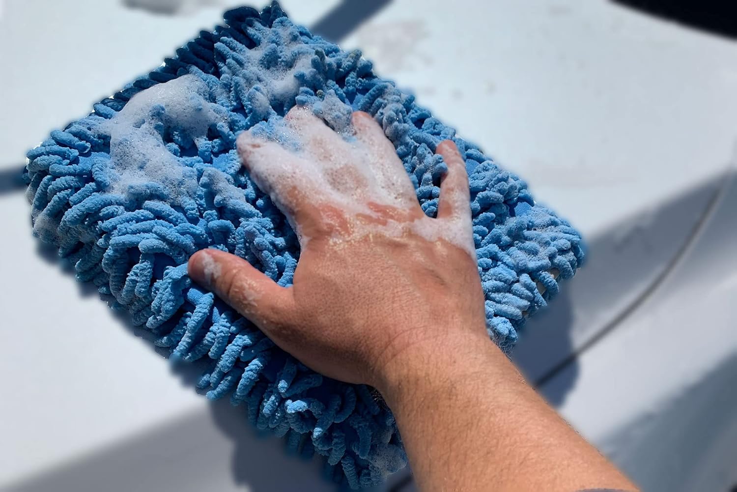 [Zero Cuff] Microfiber Wash Mitt (7 in. x 9 in.) 1pack (Gold) : Automotive