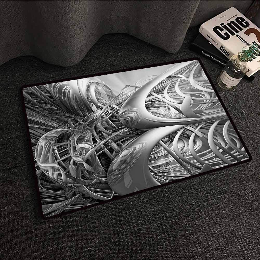 Paillasson pour animal domestique Motif géométrique à pois Bleu pâle et gris anthracite W35"xL47" Couleur 06
