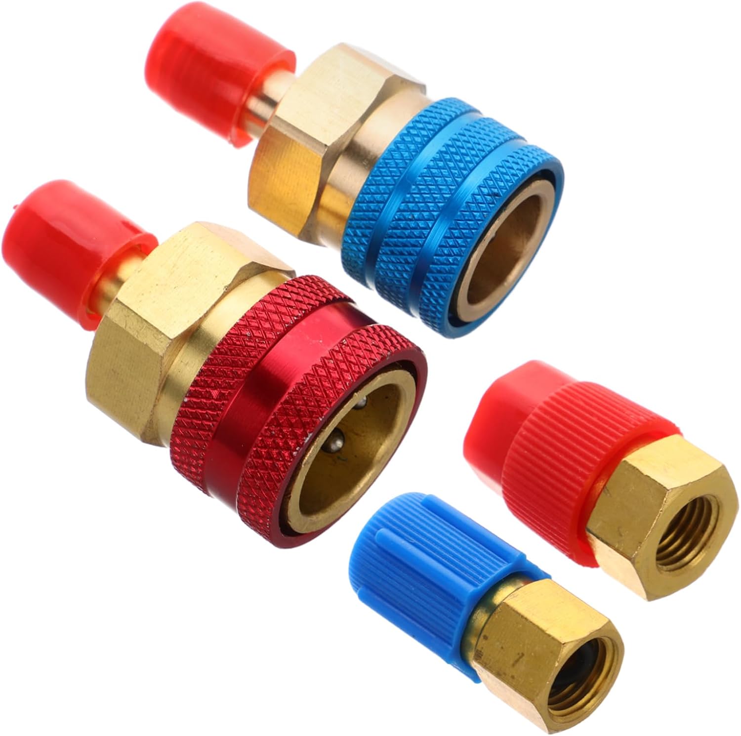 Ciieeo 1set Quick Coupler Charging Kit Low High Pressure Adapter for Automotive Air Conditioning Recharge Efficient Seal for All Vehicle Models