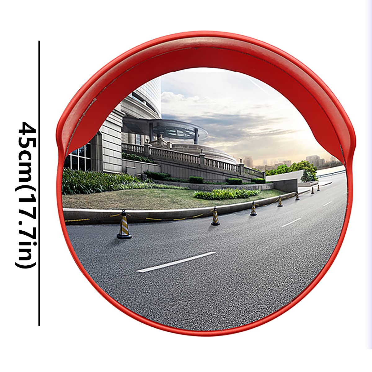 Stradale Specchio Traffico Infrangibile 45cm, Sicurezza Stradale Gira Specchio Grandangolare, Monitoraggio Strada Dell'ospedale Dell'ospedale,Outdoor