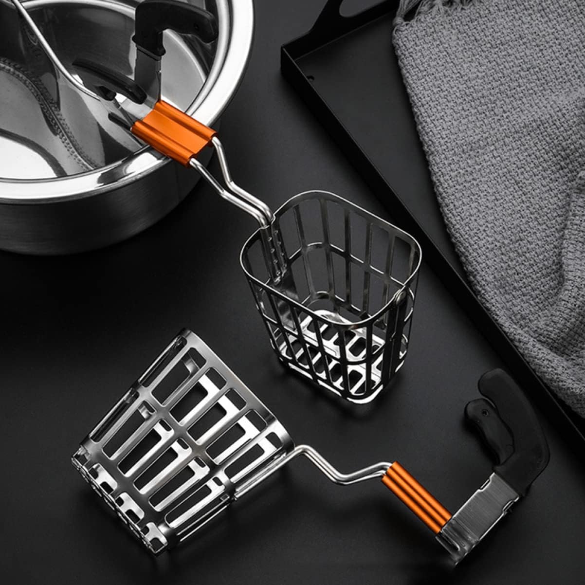 Garneck 3pcs Cooking Skimmer Slotted Spoon for Hot Pot Stainless Steel Practical for Buffet Serving