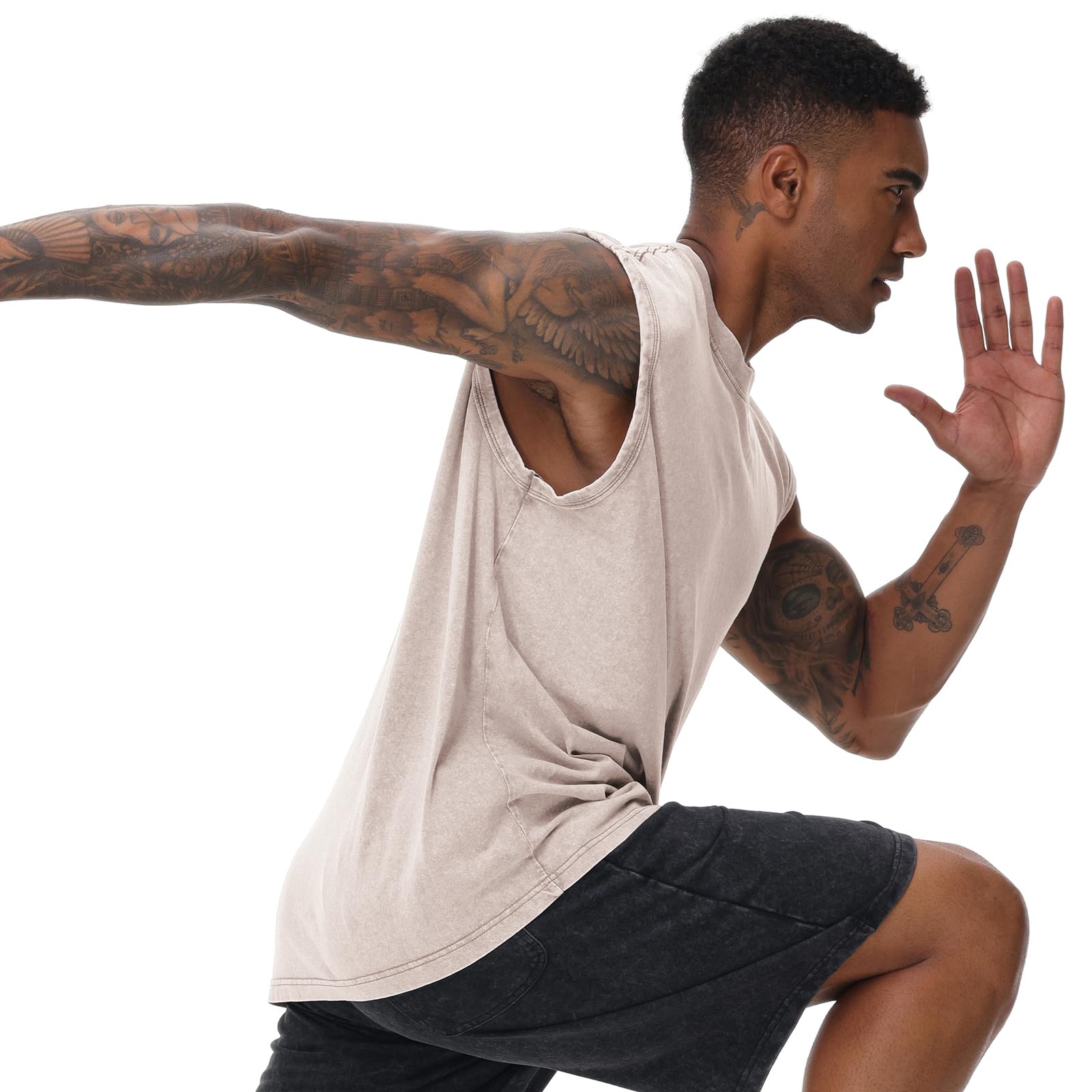 Camiseta sin mangas de verano para hombre, sin mangas, sin mangas, para entrenamiento, gimnasio, algodón