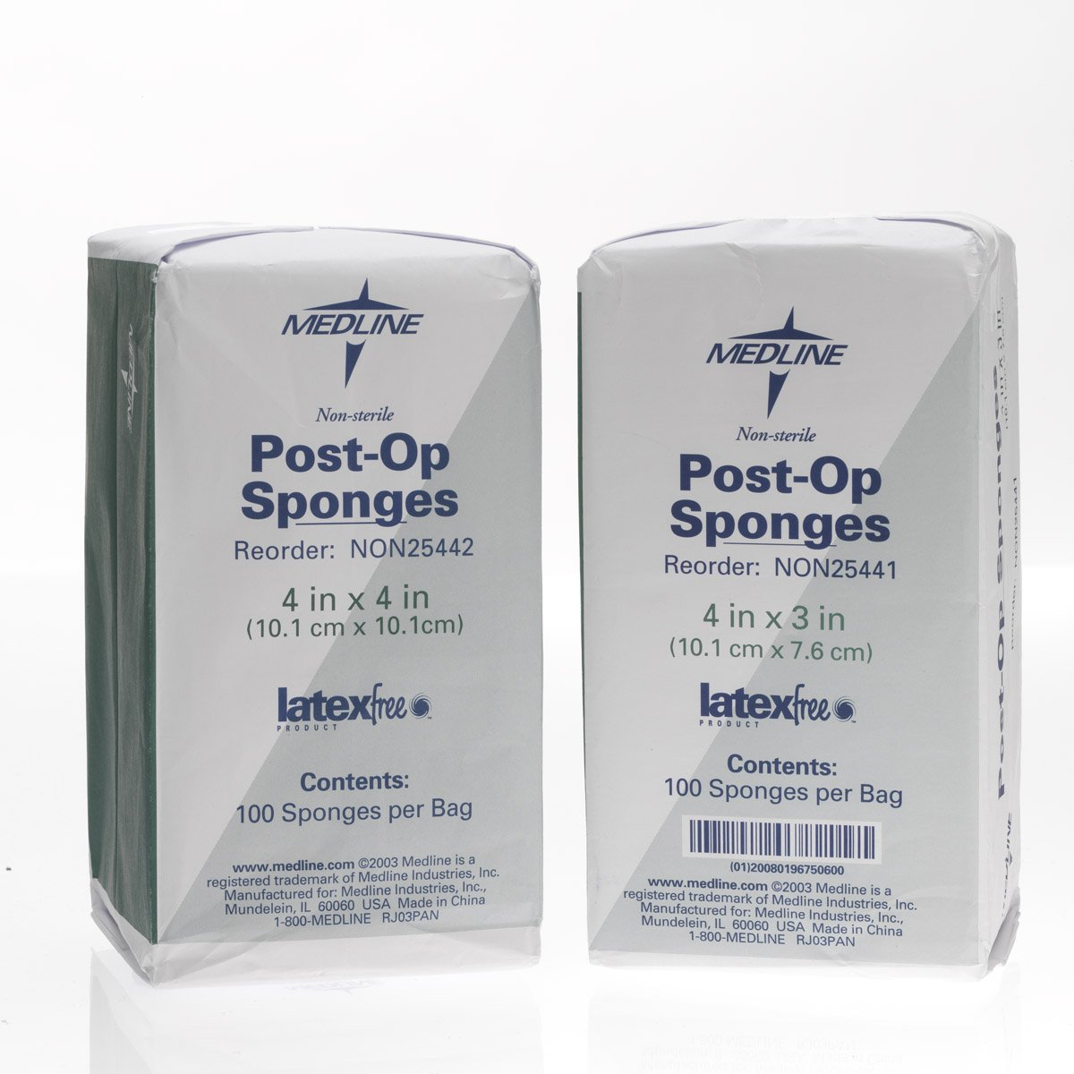 Medline Non-Sterile Post-Op Gauze Top Sponge Pads, 4" x 4", Wound Care Essentials, Pack of 100