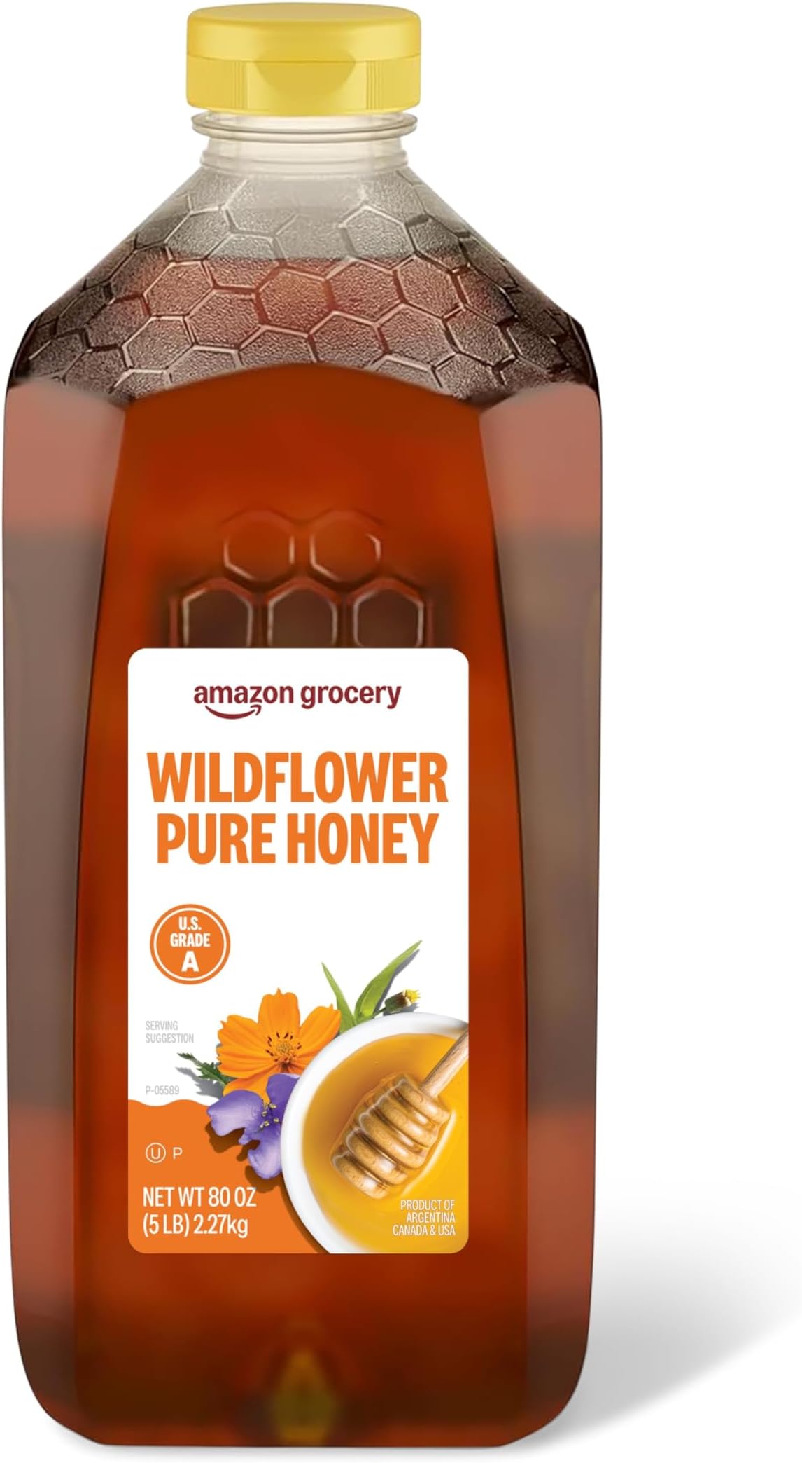 Amazon Grocery, Wildflower Pure Honey, 80 Oz