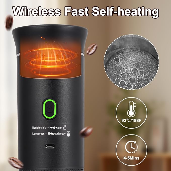 Cafetera Portátil 3 en 1 con Molinillo para Café Molido y Cápsulas miniatura 5