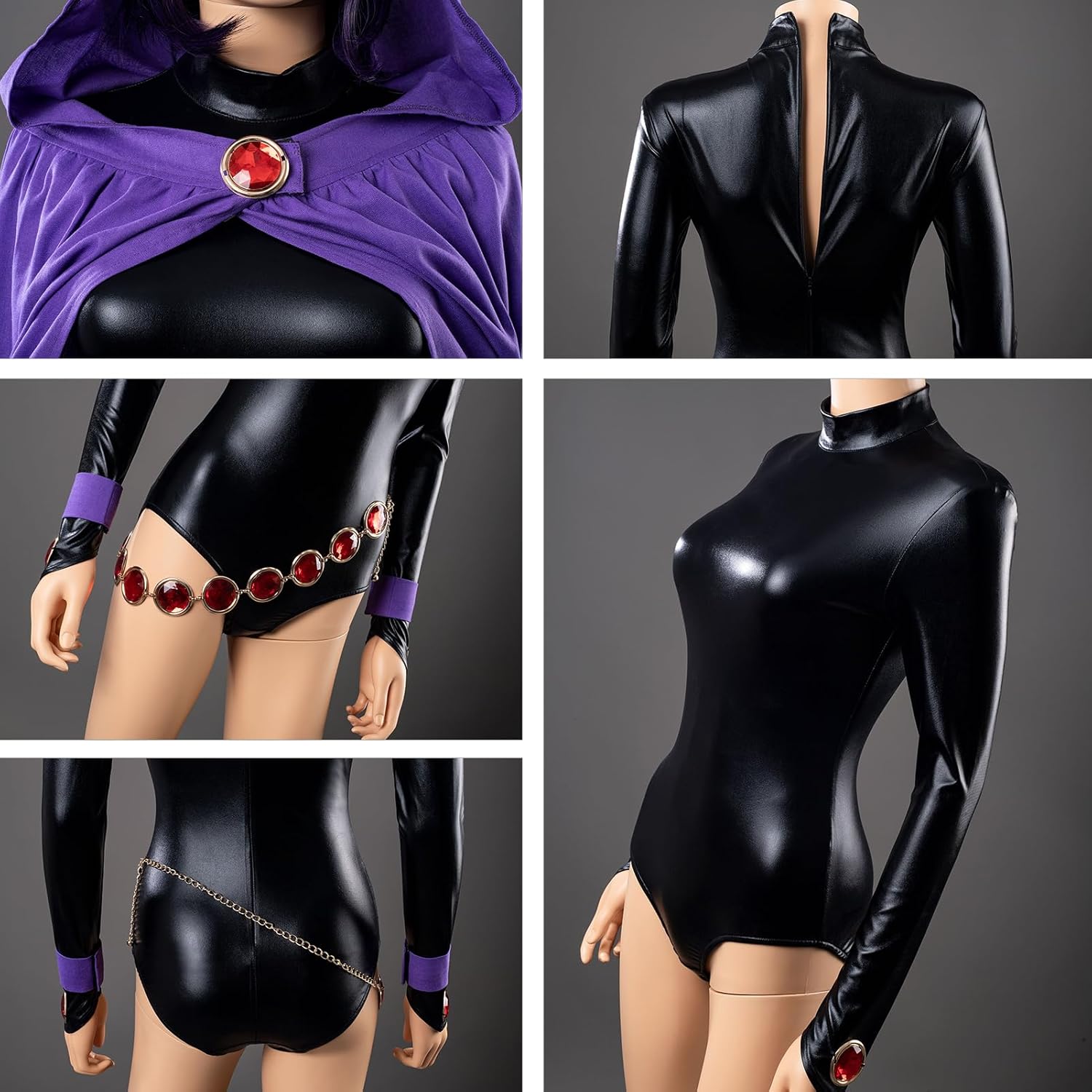 CosFantasy Women's Rachel Cosplay Jumpsuit Costumes Full Sets with Belt Cloak for Halloween - Image 7