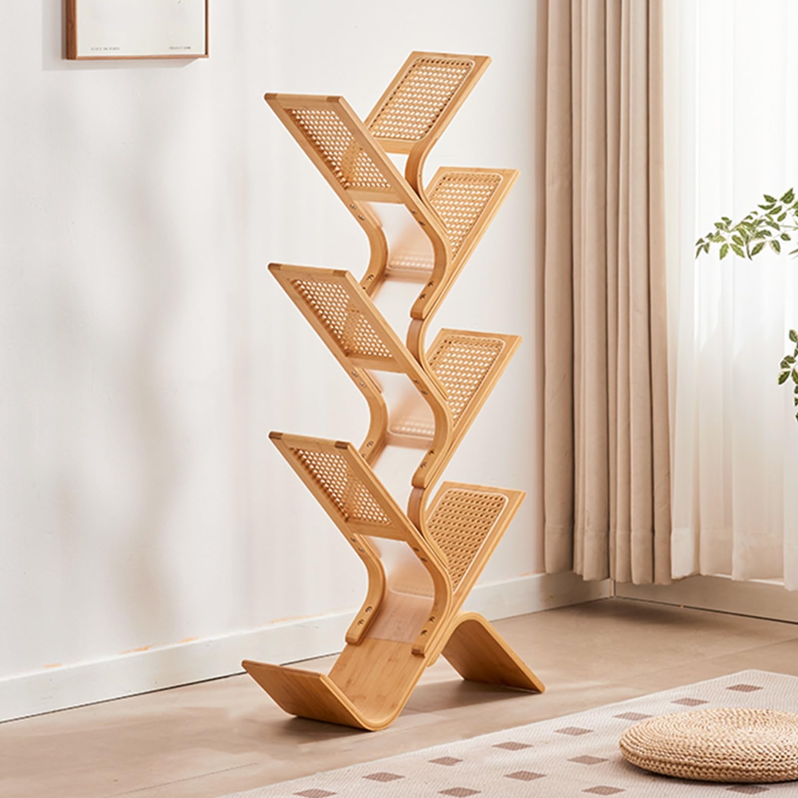 Amazon.com: YVYKFZD Bamboo Tree Bookshelf, Creative Curved
