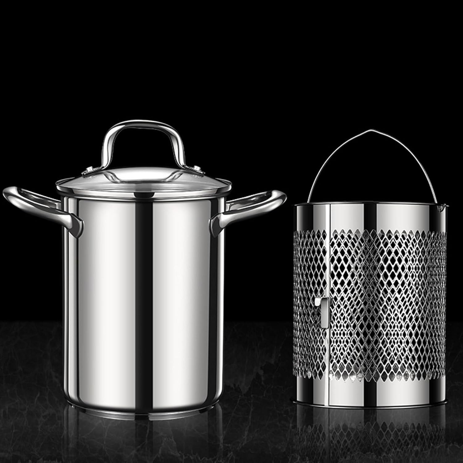 Essential Kitchen Tool Cooking Pots Essential Kitchen Tool Practical With Basket Lid And Tongs Efficient