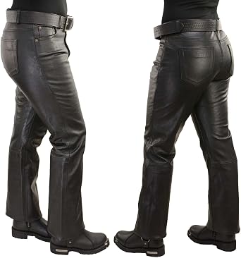 Milwaukee Leather Women's Premium Leather Classic Casual Motorcycle Rider Pants