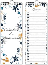 Perpetual French Birthday Wall Calendar for Family, Office, Children (Blue)