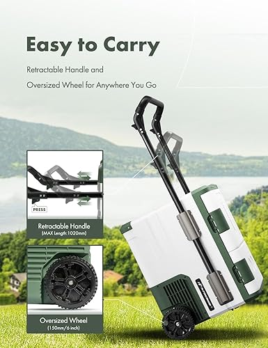 Miniatura 7 de A-Premium Refrigerador de 12 voltios 48QT45.6L Refrigerador portátil para automóvil, -4F  68F zona separada, congelador portátil, control de