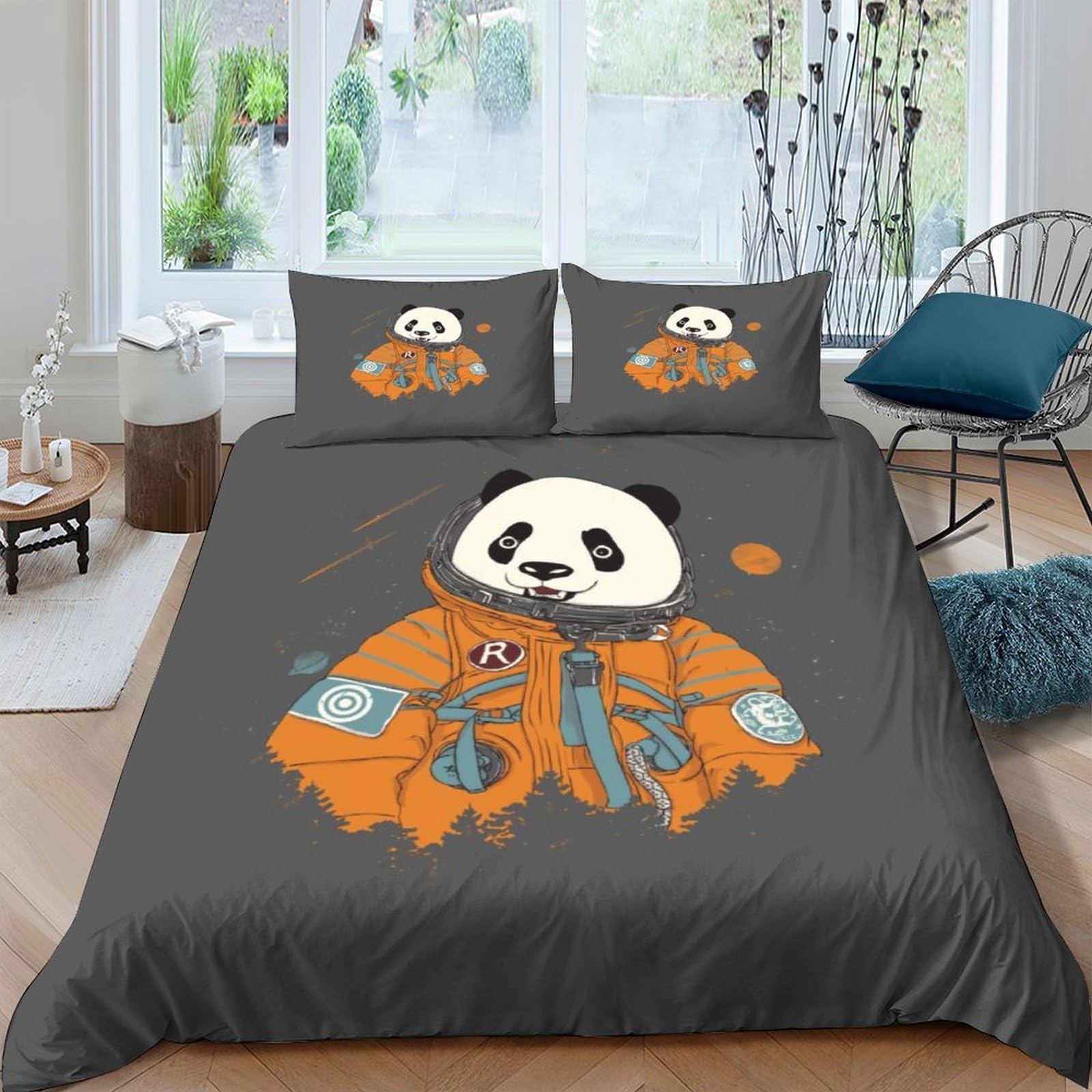 Housse de couette panda spatial pour transformer la chambre des enfants