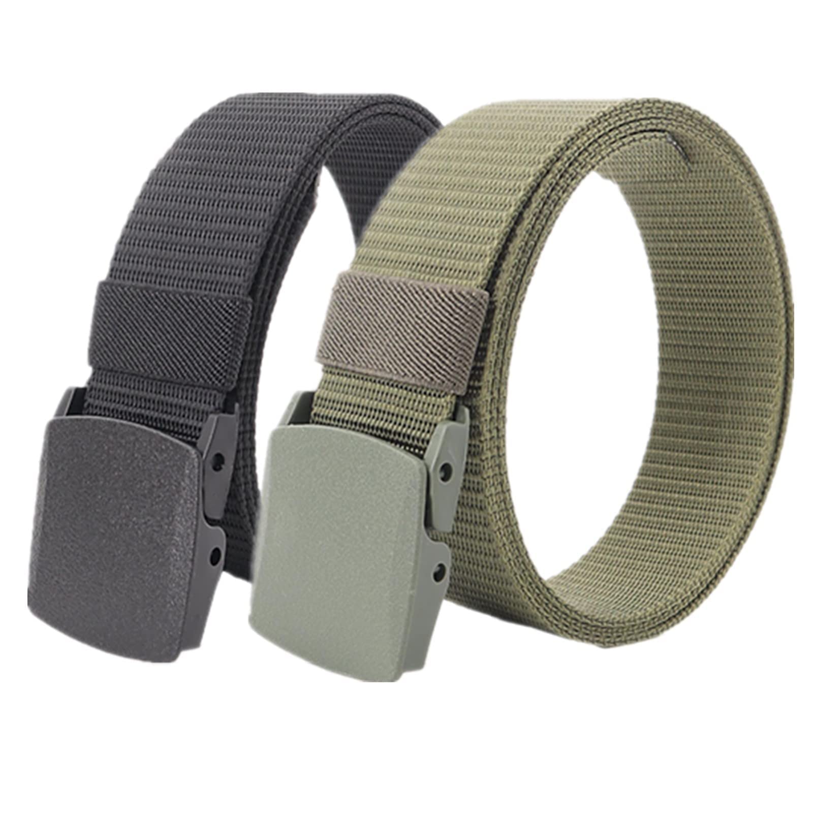 Cinturones de Trabajo para Hombre, Cinturones for Hombres - Cinturón táctico Militar de Nailon - Cinturón Unisex Multifuncional for Deportes al Aire Libre(Black and Green,110)