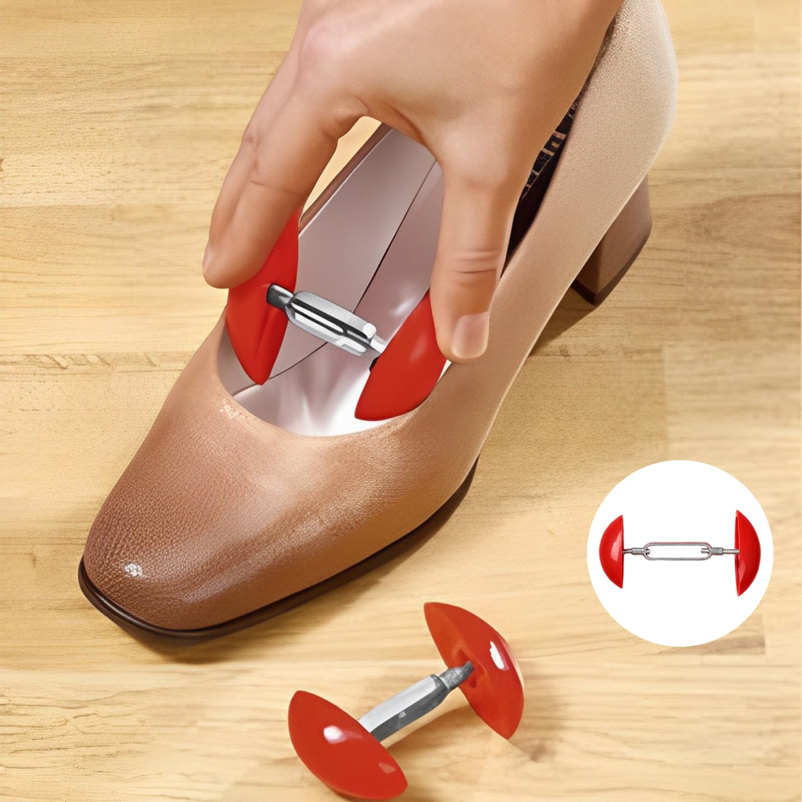 DALAETUS 4 Pièces Écarteurs de Chaussure Réglables pour Femmes - Elargisseur Chaussure Rouges, Tendeur de Chaussures, Mini Embauchoirs pour Pieds Larges, Sandales à Talons Hauts et Chaussures en Cuir