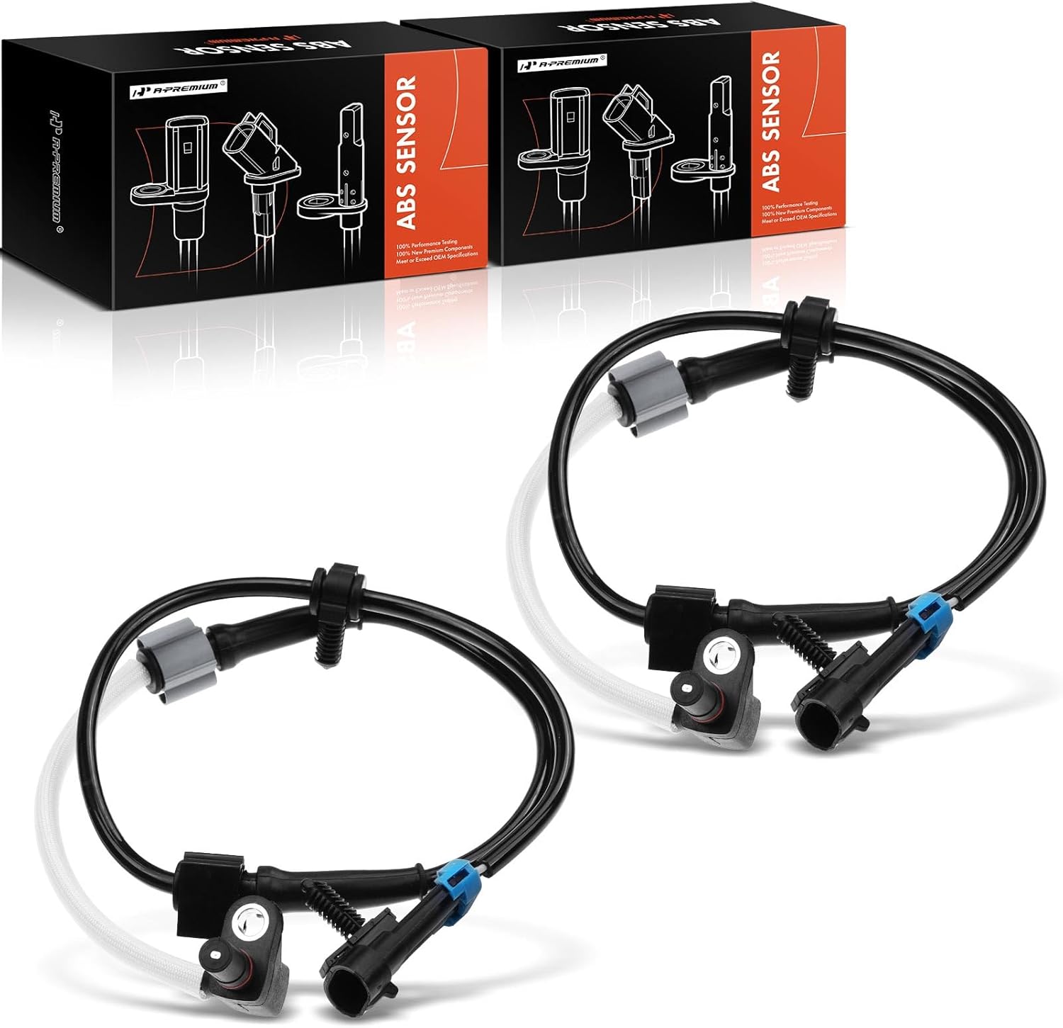 A-Premium Front ABS Wheel Speed Sensor Compatible with Chevy & GMC Models - Express 2500/3500, Savana 2500/3500 2003-2017, Express 4500 2009-2018, Savana 4500 2009-2017 - Front Driver and Passenger