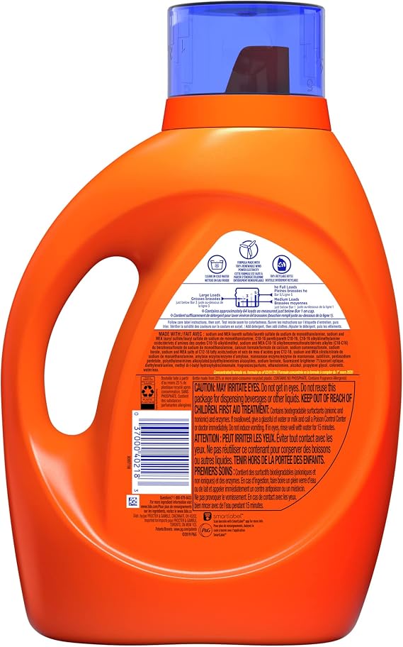 Tide Liquid Laundry Detergent, Original, 64 Loads ,92 Fl Oz, (Pack of 1)