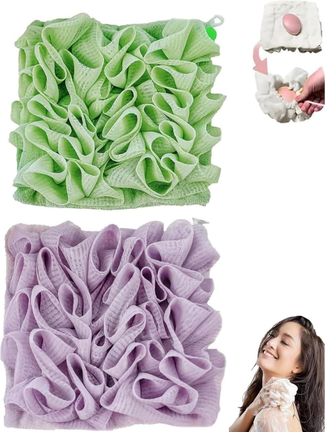 Wash Cloth Loofah Combo, Leefa Loofah, The Soft Loofah and