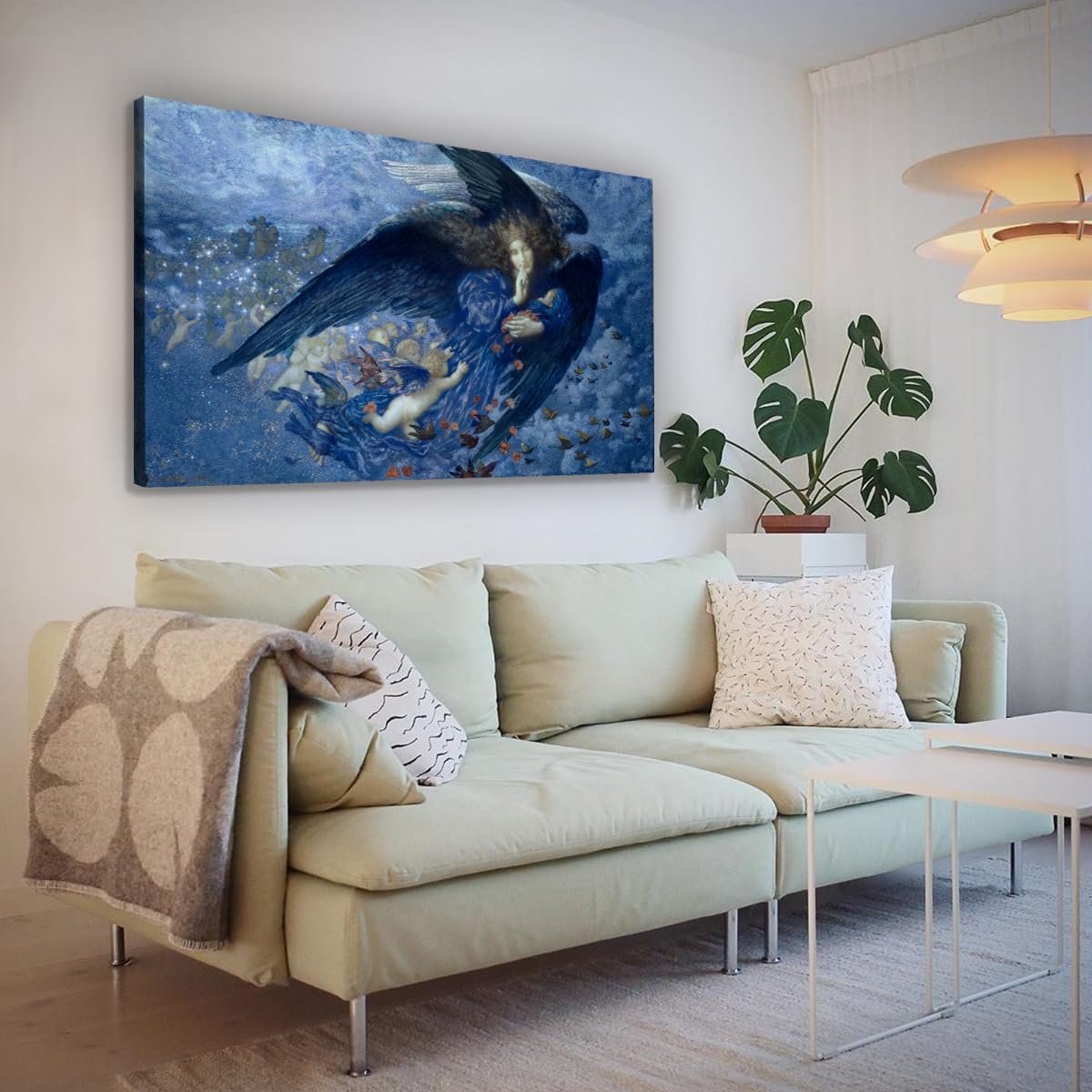 CHERHERART 'The Night with Her Train of Stars' płótno sztuka ścienna obraz kobiety i dzieci obraz na płótnie wydruki grafika do domu jadalni 50 x 90 cm