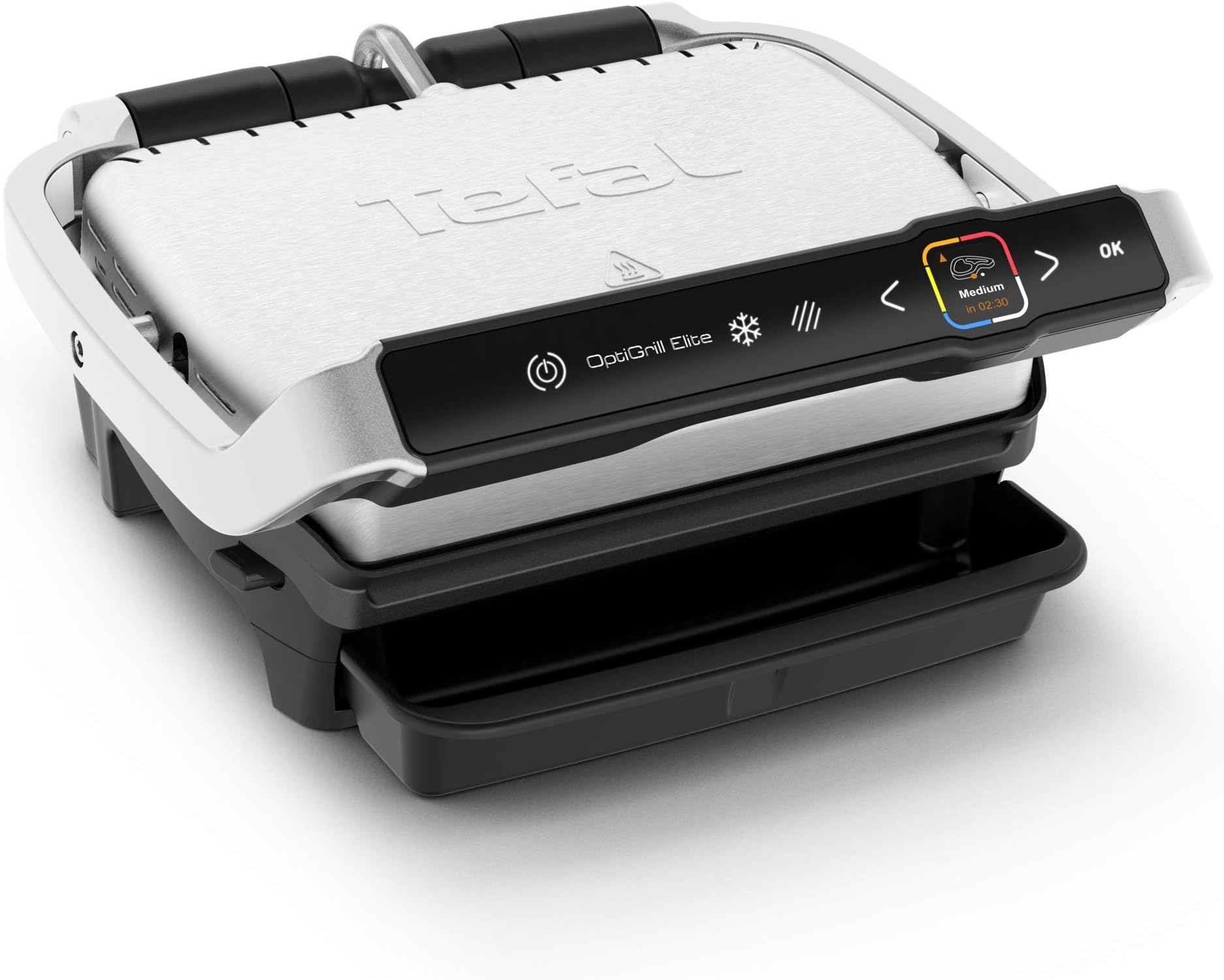 Tefal GC750D30 Elektro, Tisch Kontaktgrill Grillfunktion Schwarz, Silber