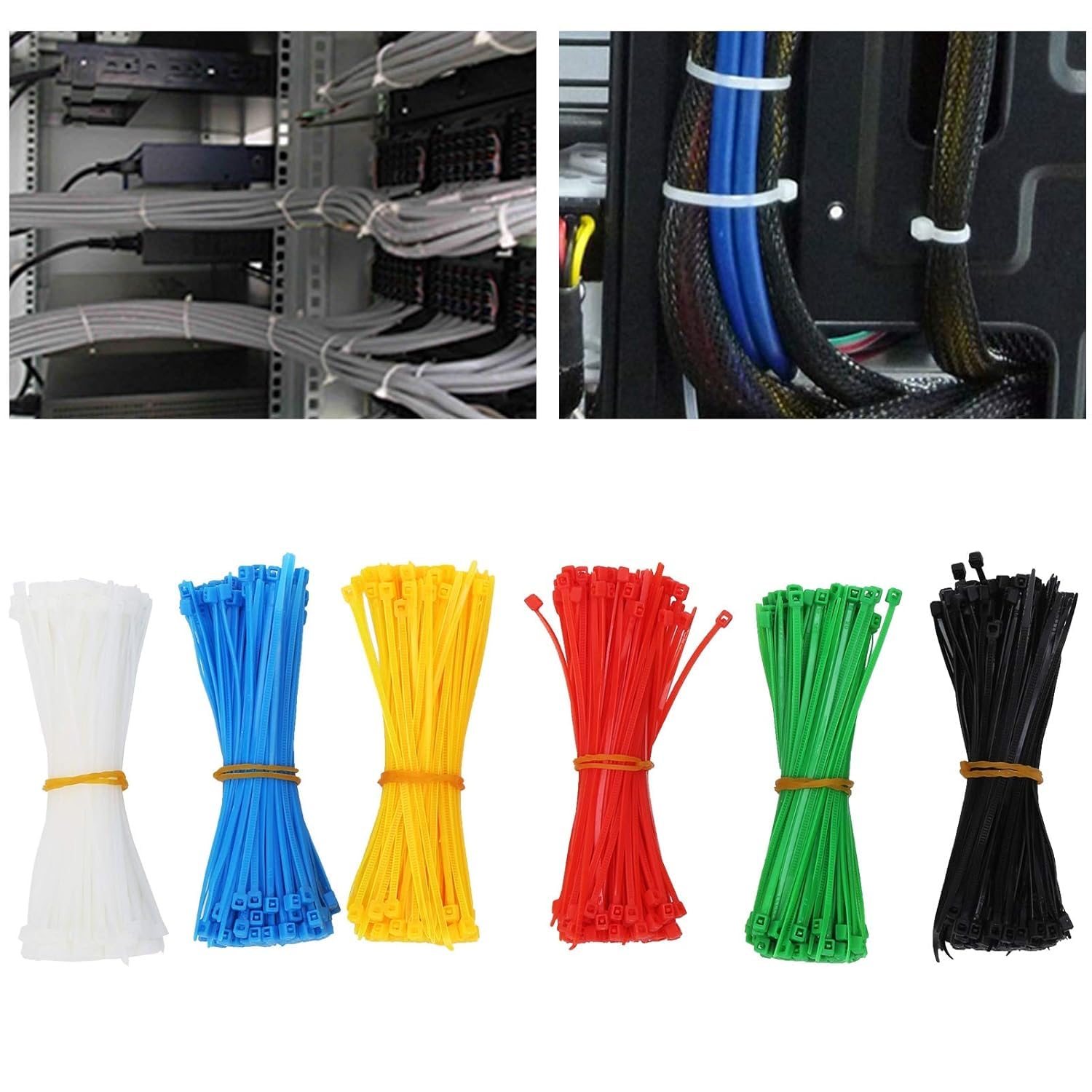 Kyrotech Kavanozlu 5 Ayrı Renkli Kablo Bağı, 500 Adet, 100x2.5 mm, Naylon Cırt Kelepçe Seti, Kendinden Kilitlemeli, Elektrik ve Kablo Düzenleyici 10 CM