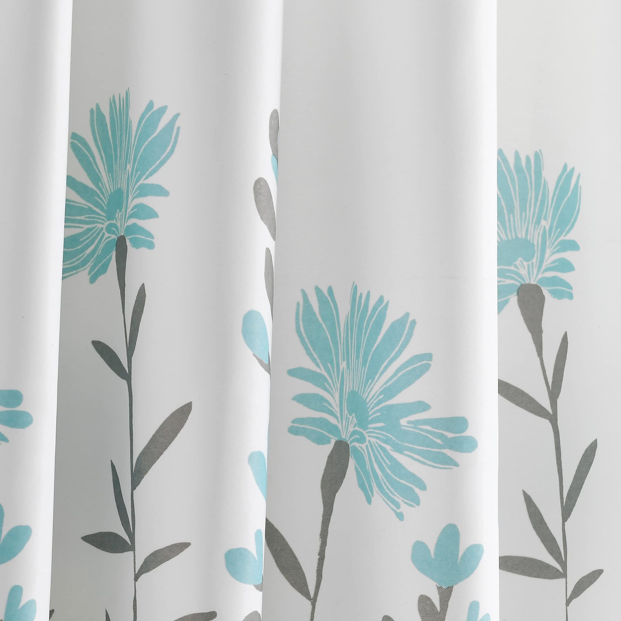 Lush Decor Aprile - Coppia di tende per finestra filtranti luce, 213 cm di lunghezza x 132 cm di larghezza, blu e grigio