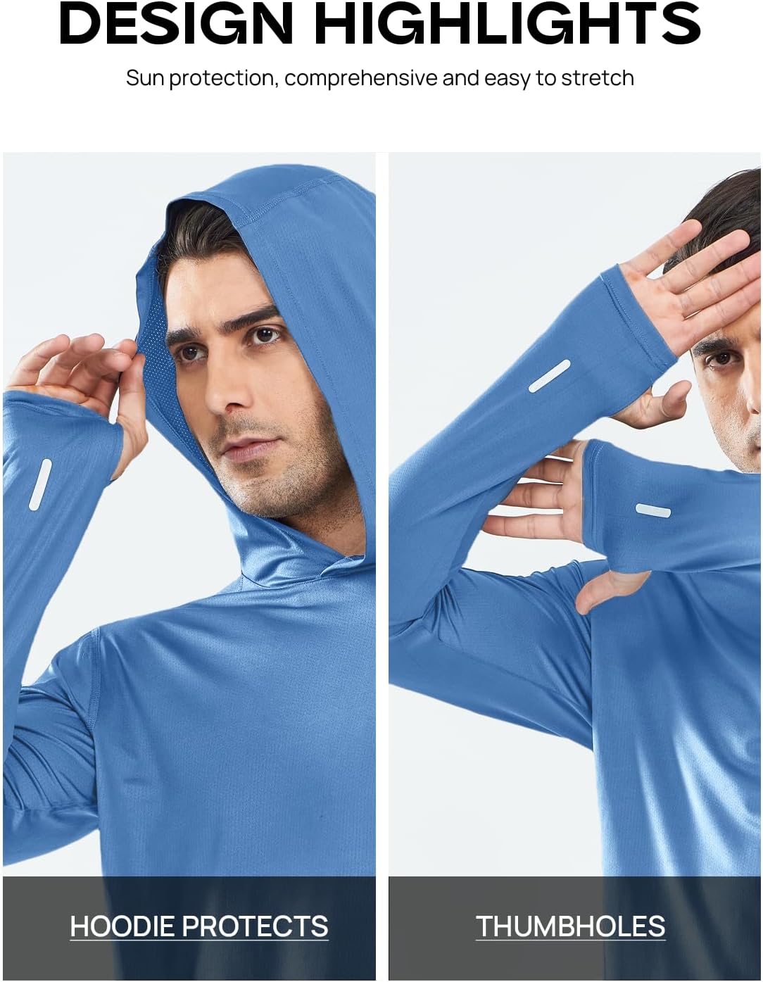 NORTHYARD Men's Sun Protection Shirt UPF 50+ Hoodie Long Sleeve Fishing Swim Rash Guard Shirts UV SPF Lightweight Running - Image 5