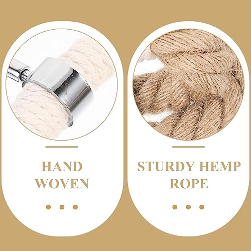 Miniatura 9 de Veemoon Anillos de cocina de madera para montar en la pared accesorios decorativos bohemios anillo de mano para baño ducha diseño de cuerda de