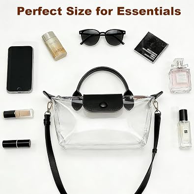 Clear Bag for Stadium Events, Small Crossbody Purse for Concerts, Sports Events World Cup, Durable Waterproof