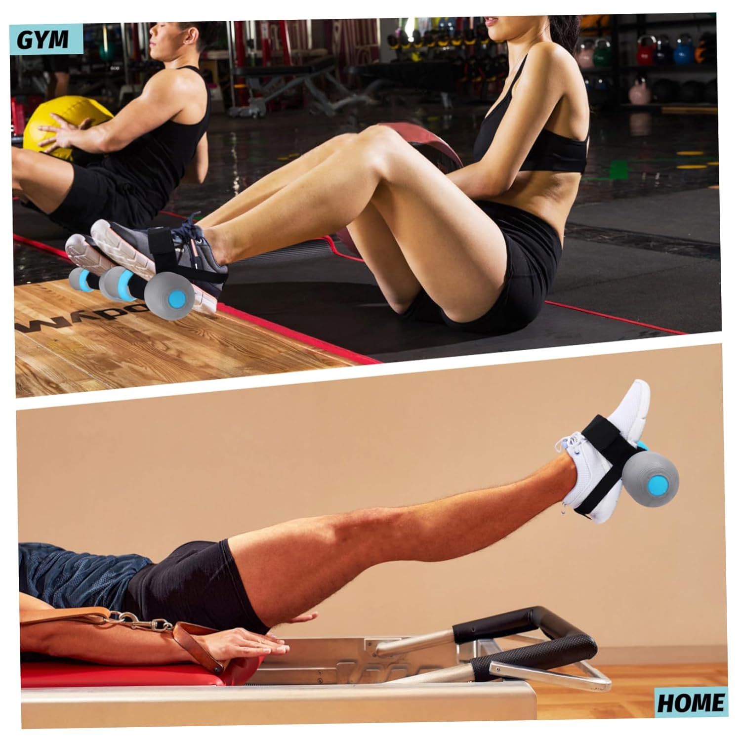 Sosoport 5pairs Ankle Bands for Workout Leg Curl Attachment Dumbbell Foot Straps Fitness Attachment for Gym