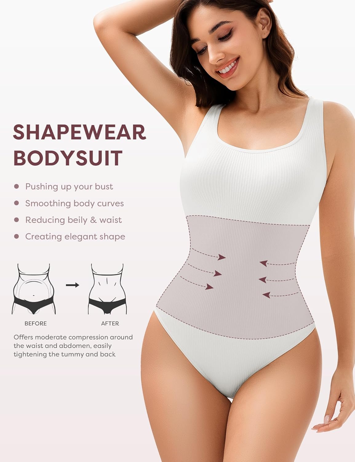 JulyGirl Shapewear Bodysuits for Women,Tummy Control Bodysuit,Seamless Shapewear for Women - Image 2