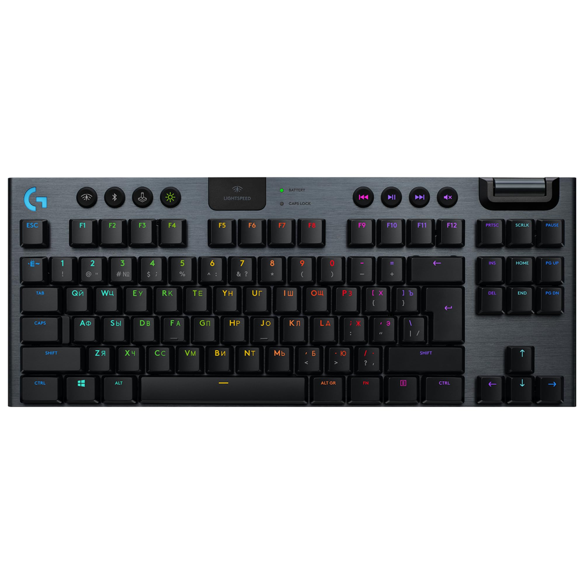 Logitech G G915 TKL TENKEYLESS LIGHTSPEED WIRELESS RGB MECHANICAL GAMING KEYBOARD TECLADO RF WIRELESS + BLUETOOTH PORTUGUÉS CARBONO