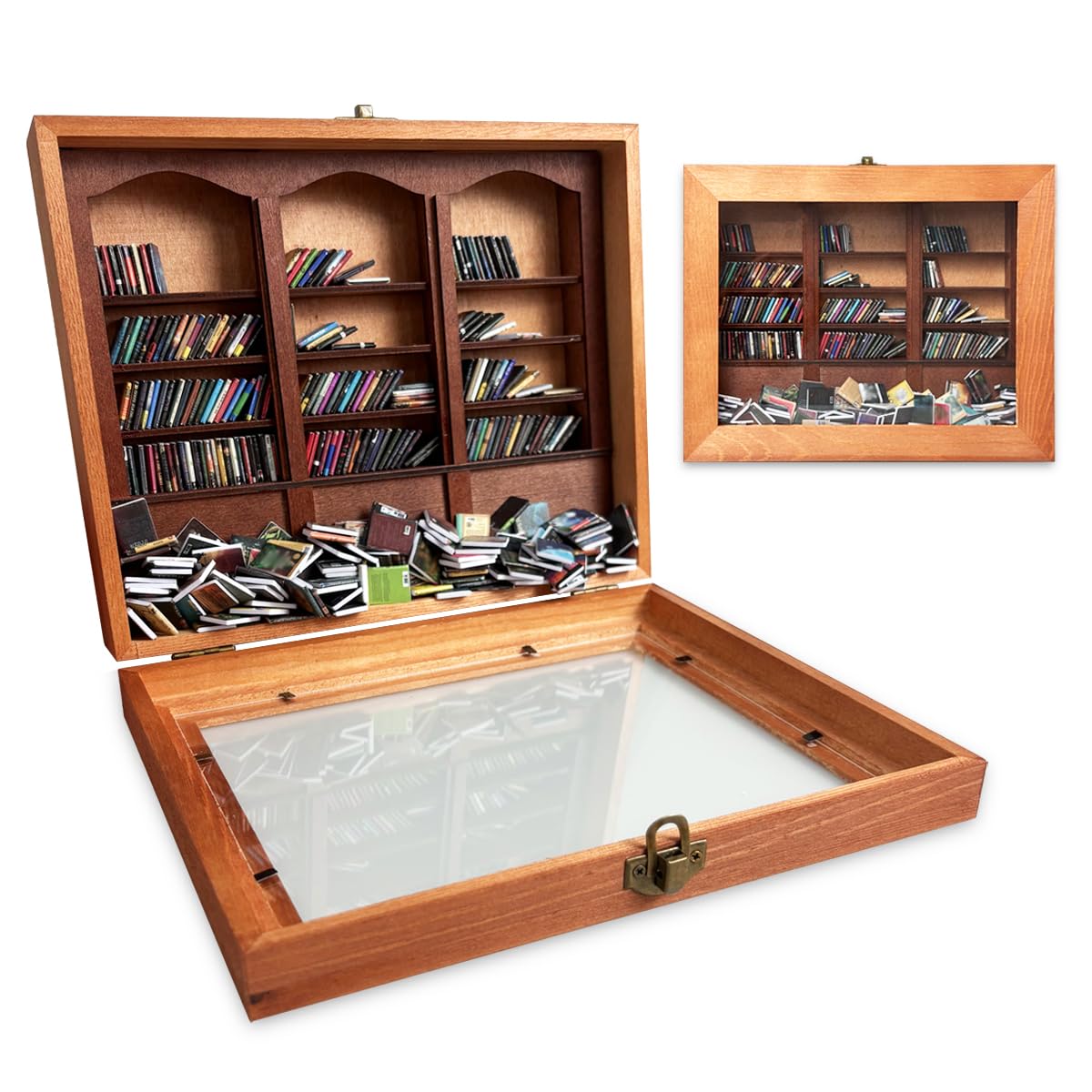 SIHPTO Anxiety Mini Bookshelf With 300pcs Mini Books,Small Bookshelf For Book Lovers - View #6